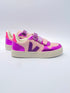 Veja small V-10 leather petale multico cosmos pink purple